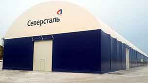 Hangar 135x24x14 Warehouse 135x24x14 m., For metal storage.